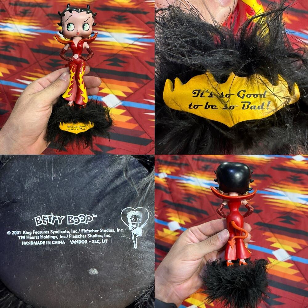 Vintage 2001 Betty Boop Devil Bobber Figurine Bobblehead 7”